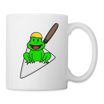 Handwerker Frosch Maurer Maurerkelle Baustelle Bau - Tasse - Weiß - Rechts