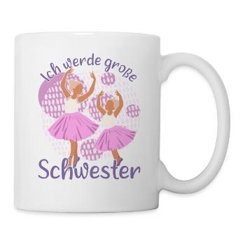 Bald Große Schwester Idee Ballerina Geschwister - Tasse - Weiß - Rechts