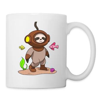 Scuba Diving Sloth Lazy Animal Diving I Gift - Mug - white - Right