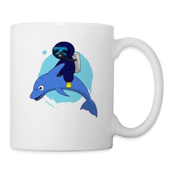 Scuba Diving Sloth Lazy Animal Diving I Gift - Mug - white - Right