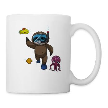 Scuba Diving Sloth Lazy Animal Diving I Gift - Mug - white - Right