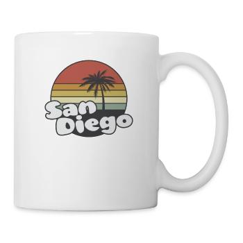 SAN DIEGO California Retro Vintage Palm Tree - Mug - white - Right