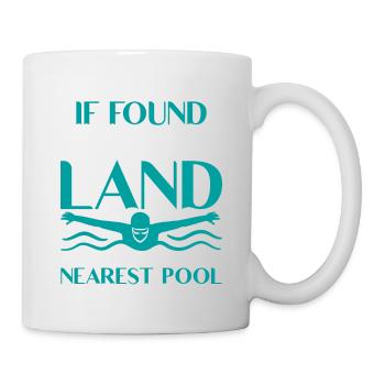 Si vous trouvez sur la terre ferme, retournez à la piscine 2 la plus proche - Mug blanc - blanc - Droite