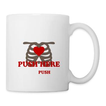 In Case Of Emergency, Push Here, Cpr - Mug - white - Right