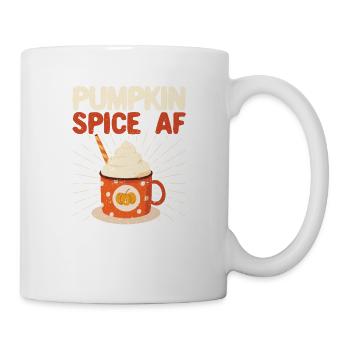 Pumpkin Spice AF Funny Coffee Lover Herbst Thanks - Tasse - Weiß - Rechts