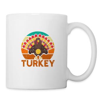 Drôle de Thanksgiving Vacances Rétro Reconnaissant Happy - Mug blanc - blanc - Droite