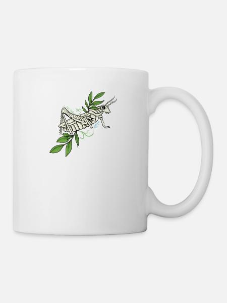 Grashüpfer I Zikade Insekten Motiv für - Tasse - Weiß