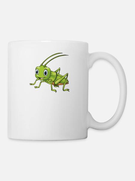 Grashüpfer I Zikade Insekten Motiv für - Tasse - Weiß