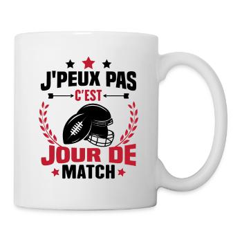 J'peux pas c'est jour de match rugby - Mug blanc - blanc - Droite