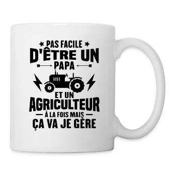Pas facile d'être un Papa et un Agriculteur - Mug blanc - blanc - Droite