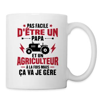 Pas facile d'être un Papa et un Agriculteur - Mug blanc - blanc - Droite