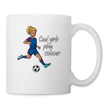 Cool girls play soccer - Girl plays soccer - Mug - white - Right