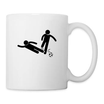 Fussballer Fussballspieler Fussball Sprüche Foul - Tasse - Weiß - Rechts