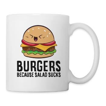 Burgers Because Salad Sucks Love Hamburgers - Mug - white - Right