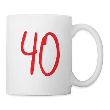 Geburtstagsgeschenk 40 Jahre - Tasse - Weiß - Rechts