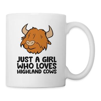 Juste une fille qui aime les vaches des hautes terres - Mug blanc - blanc - Droite