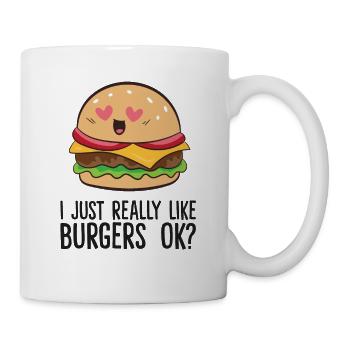 I Just Really Like Hamburgers Ok Love Hamburgers - Mug - white - Right