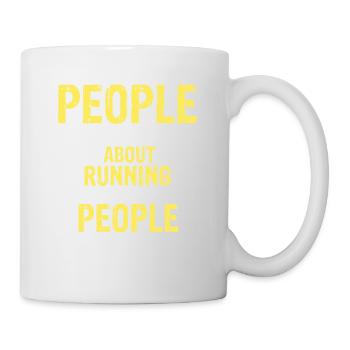 Les gens qui s’enthousiasment à l’idée de courir drôle - Mug blanc - blanc - Droite