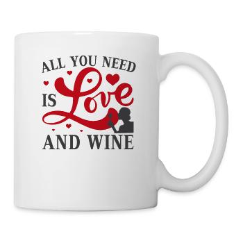Tout ce dont vous avez besoin, c’est d’amour et de vin - Mug blanc - blanc - Droite