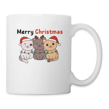 Chat Noël Animaux mignons chats Joyeux Noël - Mug blanc - blanc - Droite