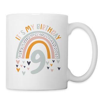 9 years old Rainbow Rainbow 9th birthday - Mug - white - Right