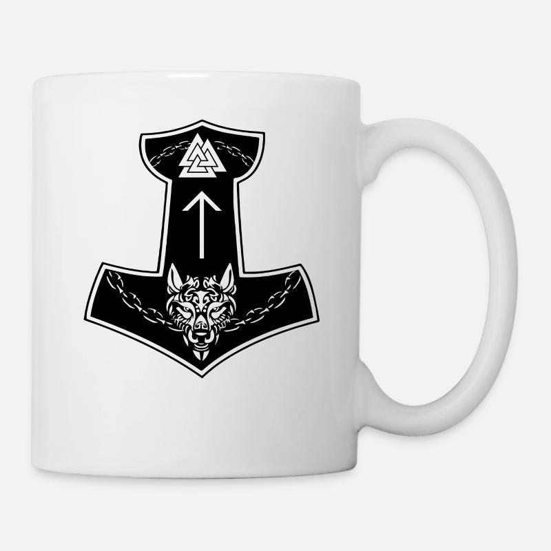 Wikinger Zeichen Fenrir Fenriswolf Wolf Kind Loki - Tasse - Weiß