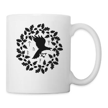 Wikinger Zeichen Rabe Kelten nordische Symbole - Tasse - Weiß - Rechts