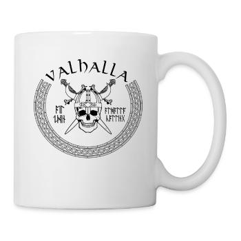 Wikinger Totenkopf mit Axt Wikingerhelm Valhalla - Tasse - Weiß - Rechts