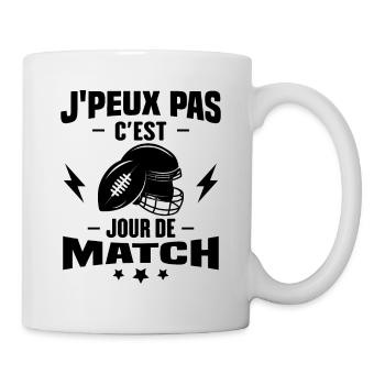 J'peux pas c'est jour de match rugby - Mug blanc - blanc - Droite