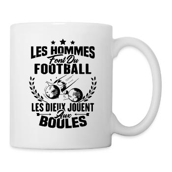 Hommes font du football les dieux jouent aux boule - Mug blanc - blanc - Droite