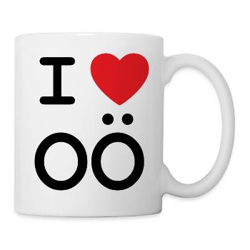 I love OÖ - Ich liebe Oberösterreich - Tasse - Weiß - Rechts