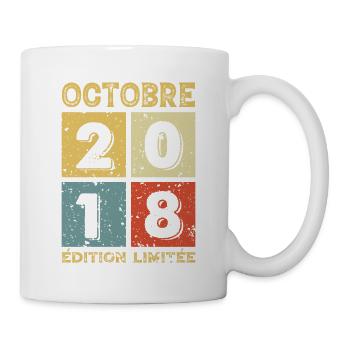 Anniversaire Vintage Idée Cadeau Octobre 2018 - Mug blanc - blanc - Droite