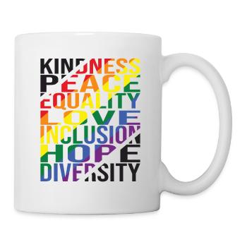 Gentillesse Paix Égalité Amour Inclusion Espoir Plongeurs - Mug blanc - blanc - Droite