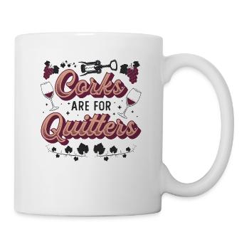 Corks are for Quitter's fun wine festival. - Mug - white - Right