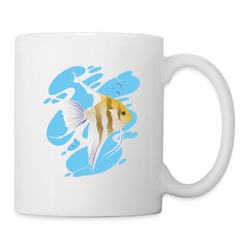 Cool AngelFish Aquarium Sea Coral Reef Ocean - Mug - white - Right