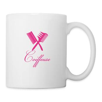 je suis coiffeuse - Mug blanc - blanc - Droite