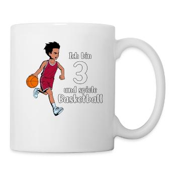 Junge spielt Basketball - Ich bin 3 Jahre - Tasse - Weiß - Rechts