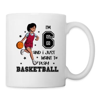 Girl plays basketball - I'm 6 - Mug - white - Right