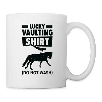 Pferdesport Voltigieren Funny Lucky Riding Reiten - Tasse - Weiß - Rechts