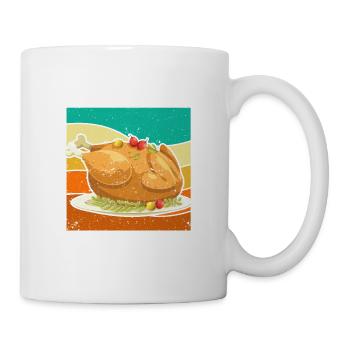 Lustige Türkei Abendessen Erntedankfest Gießen Sie - Tasse - Weiß - Rechts