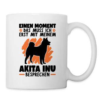 Mit meinem Akita Inu besprechen japanischer Spitz - Tasse - Weiß - Rechts