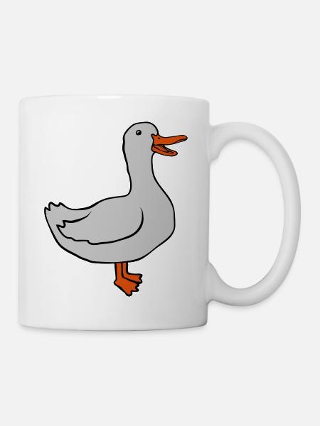 Süße glückliche Gans Design - Tasse - Weiß
