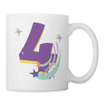 4. Geburtstag (4-Jahres-Geschenk) - Tasse - Weiß - Rechts
