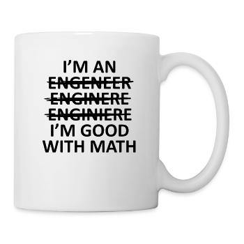 Lustiger technischer Witz kann nicht buchstabieren, mit dem ich gut umgehen kann - Tasse - Weiß - Rechts