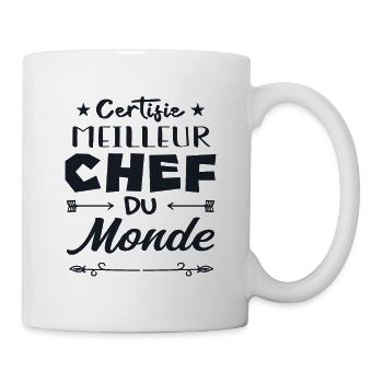 CERTIFIÉ MEILLEUR CHEF DU MONDE - Mug blanc - blanc - Droite