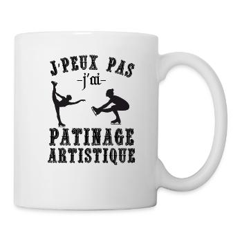 J' peux pas, j'ai patinage - Mug blanc - blanc - Droite