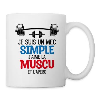 un mec simple LA MUSCU - Mug blanc - blanc - Droite