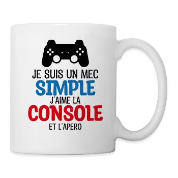 console et apéro - Mug blanc - blanc - Droite