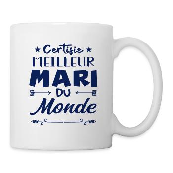 Certifié meilleur mari du monde - Mug blanc - blanc - Droite