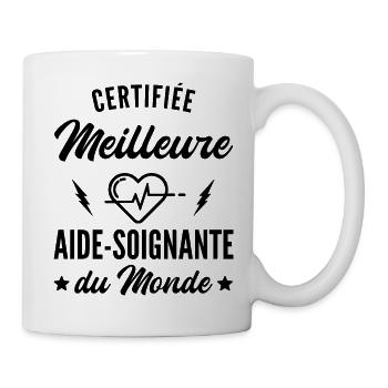 Certifiée meilleure aide soignante du monde - Mug blanc - blanc - Droite